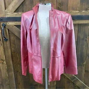 Terry Lewis Classics Fine Leather Rust Jacket Size Large